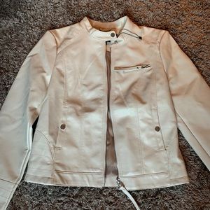 Beautiful cream faux leather jacket